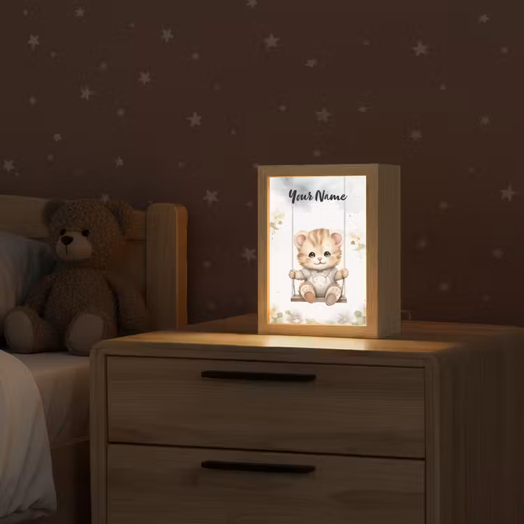 Poes - Baby - Dier - Kinderen Light Box met kabel (Kinderlampje) klein -sfeer1_kind