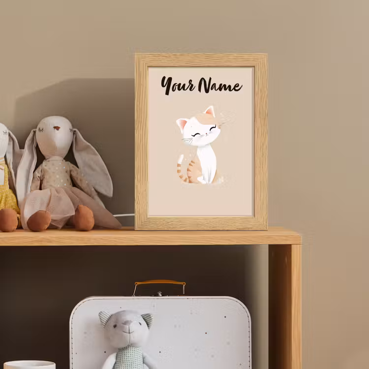 Kat - Kitten - Beige Light Box met kabel (Kinderlampje) klein -sfeer2_kind