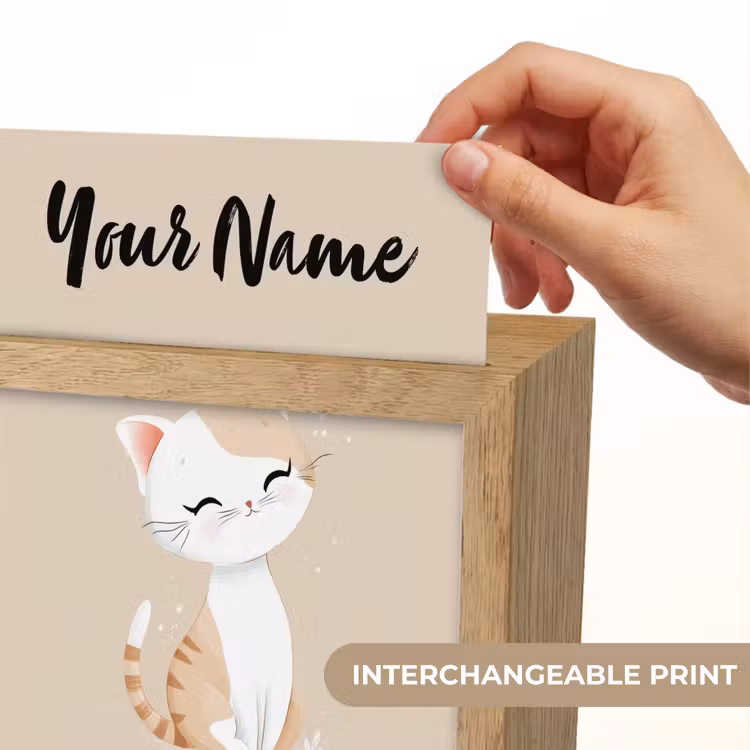 Kat - Kitten - Beige Light Box met kabel (Kinderlampje) klein -USP_websiteprintEN