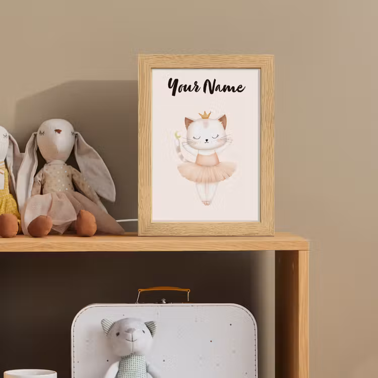 Kat - Minimalistisch - Tutu - Kroontje Light Box met kabel (Kinderlampje) klein -sfeer2_kind