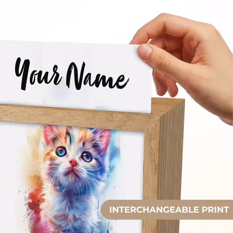 Kat - Portret - Kleuren - Verf - Wit Light Box met kabel (Kinderlampje) klein -USP_websiteprintEN
