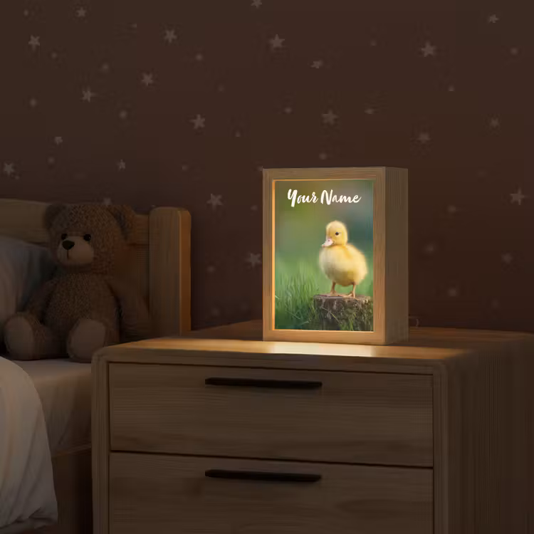 Kuiken - Eend - Geel - Gras Light Box met kabel (Kinderlampje) klein -sfeer1_kind