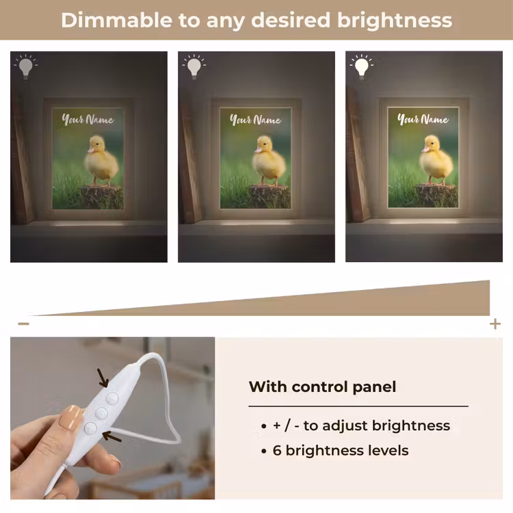 Kuiken - Eend - Geel - Gras Light Box met kabel (Kinderlampje) klein -USP_dimbaarEN