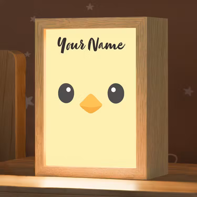 Kuiken - Geel - Minimalistisch - Snavel Light Box met kabel (Kinderlampje) klein -zzz_3d_website
