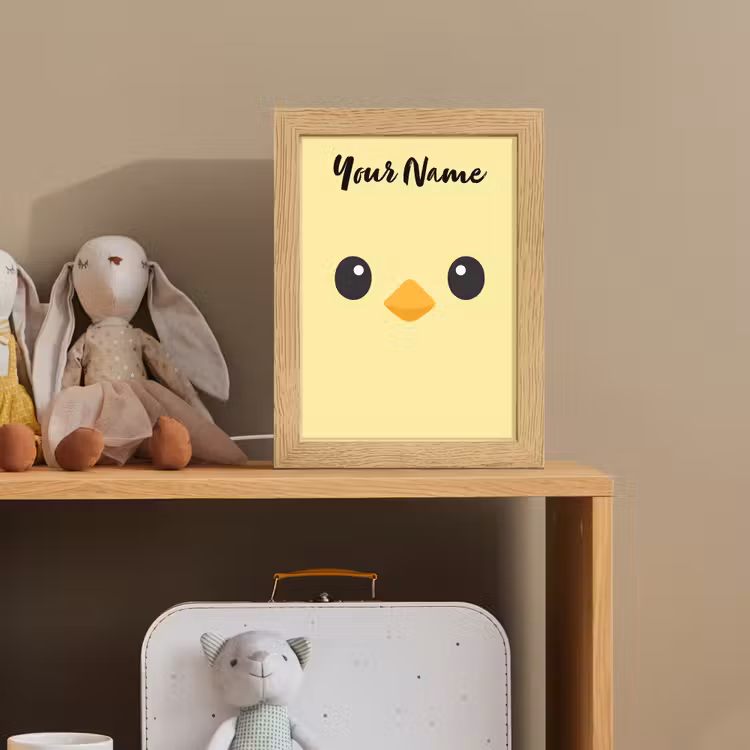 Kuiken - Geel - Minimalistisch - Snavel Light Box met kabel (Kinderlampje) klein -sfeer2_kind