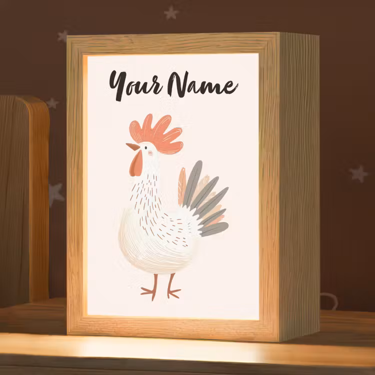Kip - Boerderij - Dieren Light Box met kabel (Kinderlampje) klein -zzz_3d_website