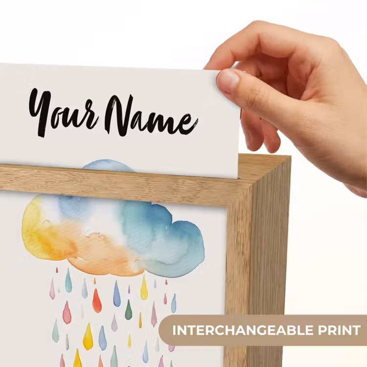 Wolk - Regen - Watercolor - Kleurrijk Light Box met kabel (Kinderlampje) klein -USP_websiteprintEN