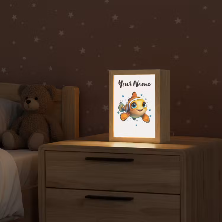 Clownvis - Oranje - Vis - Water Light Box met kabel (Kinderlampje) klein -sfeer1_kind