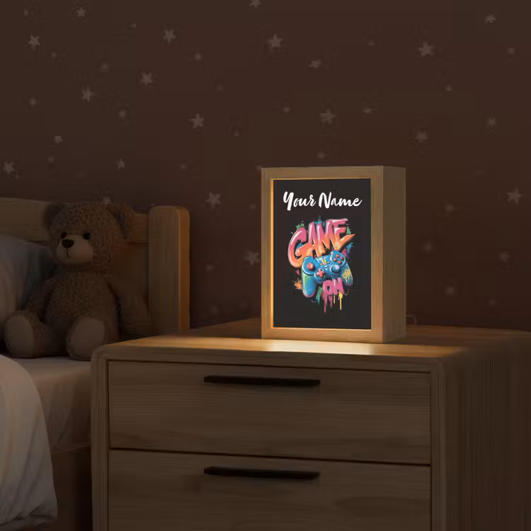 Controller - Game - Graffiti - Tekst Light Box met kabel (Kinderlampje) klein -sfeer1_kind