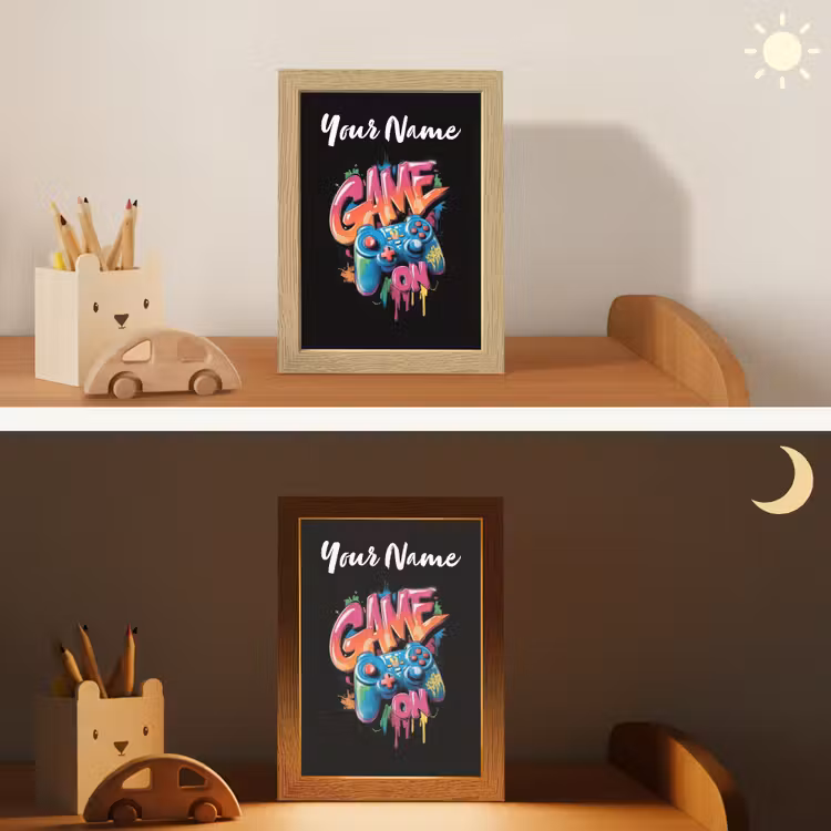 Controller - Game - Graffiti - Tekst Light Box met kabel (Kinderlampje) klein -sfeer3_kind