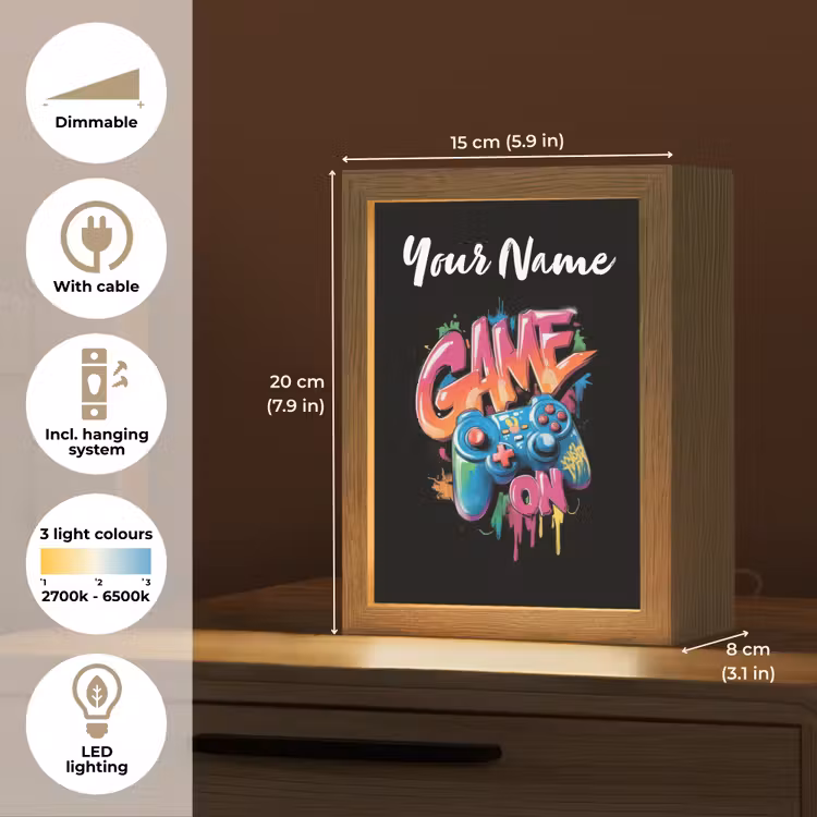 Controller - Game - Graffiti - Tekst Light Box met kabel (Kinderlampje) klein -USP_EN