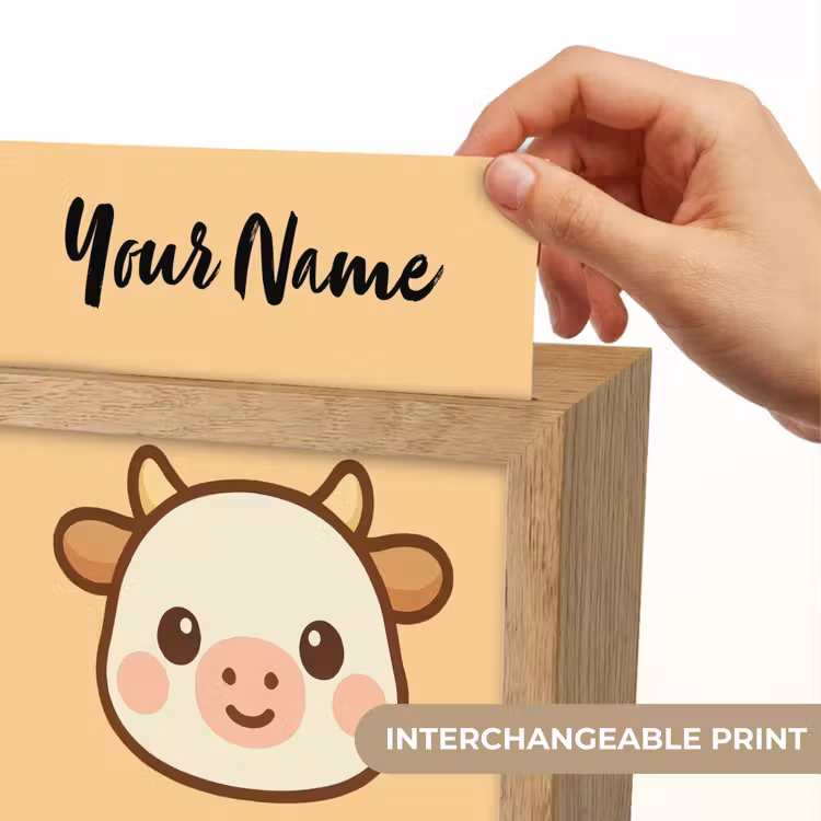 Koe - Oranje - Cartoon Light Box met kabel (Kinderlampje) klein -USP_websiteprintEN