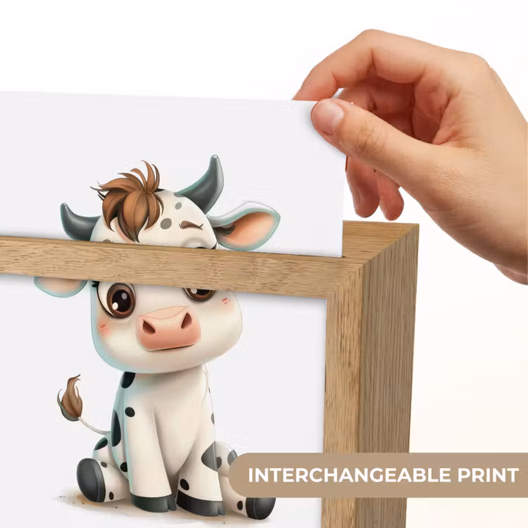 Koe - Wit - Dieren - Geloof in jezelf Light Box met kabel (Kinderlampje) klein -USP_websiteprintEN