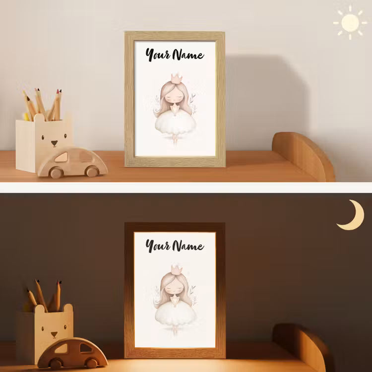 Kroon - Ballerina - Kroon - Minimalistisch Light Box met kabel (Kinderlampje) klein -sfeer3_kind