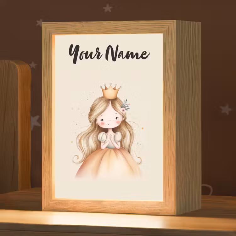 Kroon - Prinses - Bloem - Jurk Light Box met kabel (Kinderlampje) klein -zzz_3d_website