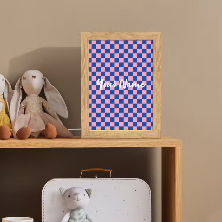Blokjes - Blauw - Roze Light Box met kabel (Kinderlampje) klein -sfeer2_kind