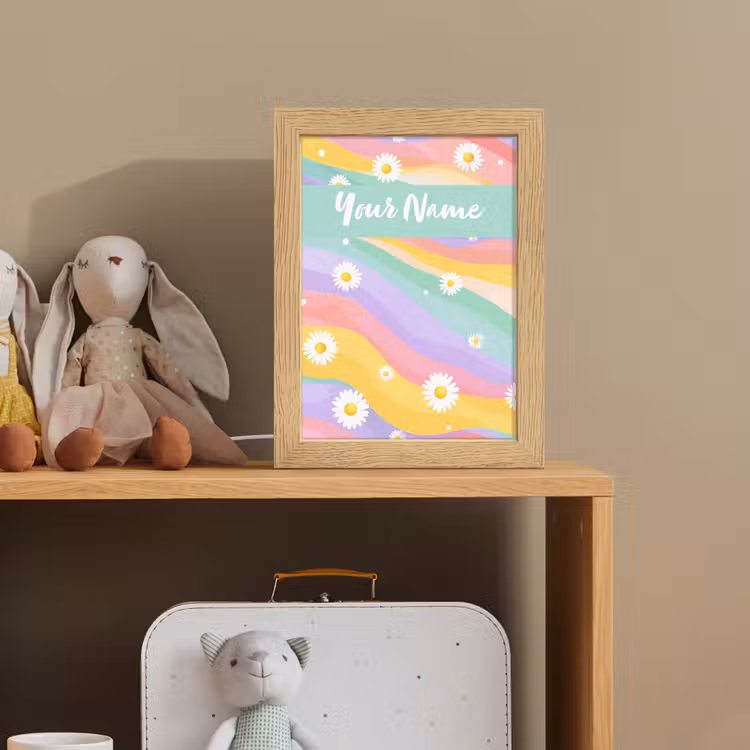 Madeliefjes - Kleurrijk - Pastel Light Box met kabel (Kinderlampje) klein -sfeer2_kind