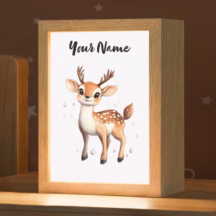 Hert - Dier - Bruin Light Box met kabel (Kinderlampje) klein -zzz_3d_website