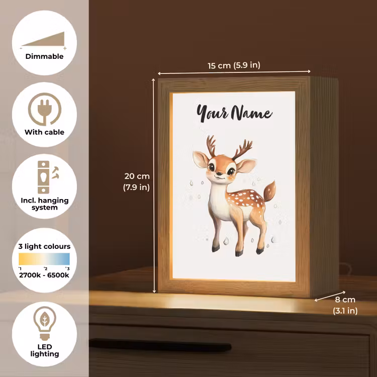 Hert - Dier - Bruin Light Box met kabel (Kinderlampje) klein -USP_EN