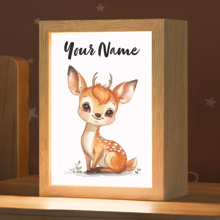 Hert - Baby - Dieren Light Box met kabel (Kinderlampje) klein -zzz_3d_website