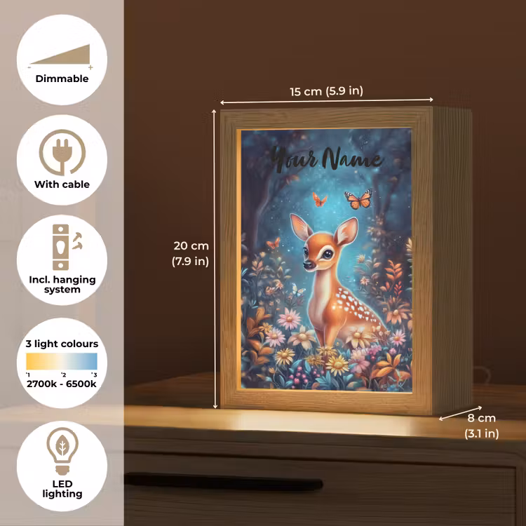 Hert - Magisch - Sprookjesbos Light Box met kabel (Kinderlampje) klein -USP_EN