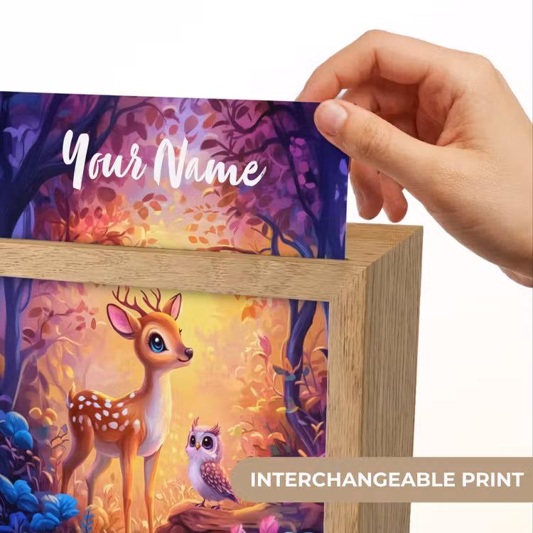 Hertje - Uil - Fantasie - Bos Light Box met kabel (Kinderlampje) klein -USP_websiteprintEN