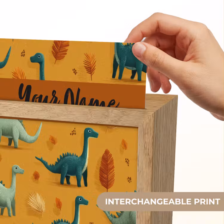 Dino - Herfstbladeren - Oranje - Patroon Light Box met kabel (Kinderlampje) klein -USP_websiteprintEN