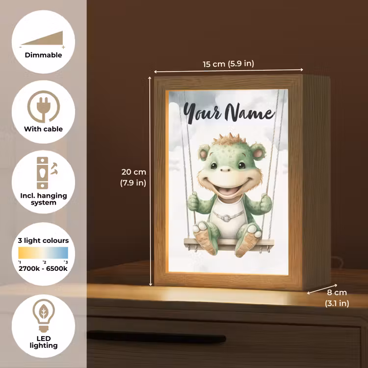Dino - Baby dier - Kinderen Light Box met kabel (Kinderlampje) klein -USP_EN