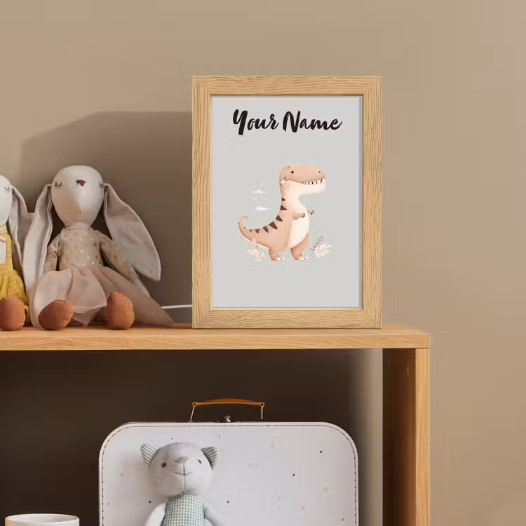 Dino - Blauw - Bloemen Light Box met kabel (Kinderlampje) klein -sfeer2_kind