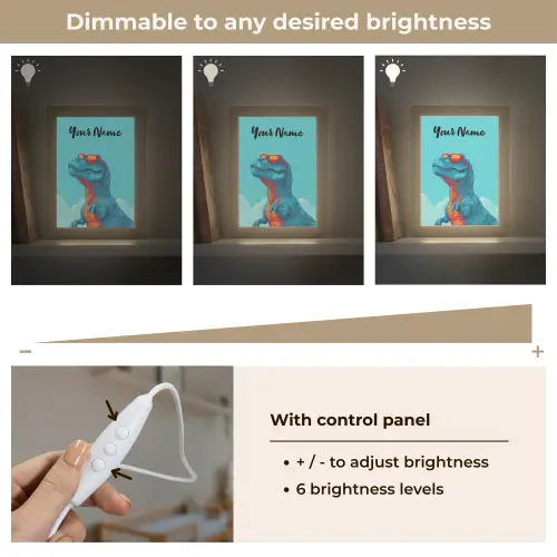 Dino - Blauw - Zonnebril - Wolken Light Box met kabel (Kinderlampje) klein -USP_dimbaarEN