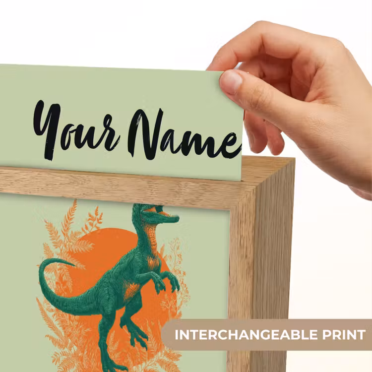 Dino - Groen - Bladeren - Cirkel Light Box met kabel (Kinderlampje) klein -USP_websiteprintEN