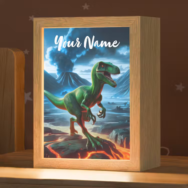 Dino - Lava - Groen - Jongens Light Box met kabel (Kinderlampje) klein -zzz_3d_website