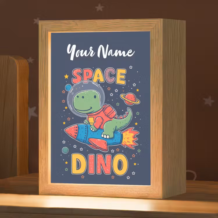 Dino - Raket - Kleurrijk Light Box met kabel (Kinderlampje) klein -zzz_3d_website