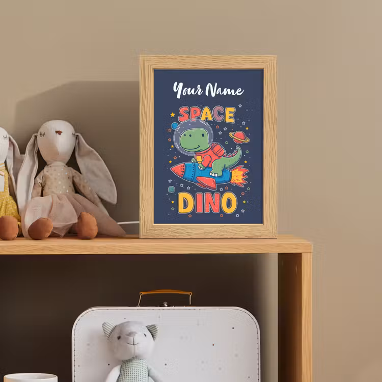 Dino - Raket - Kleurrijk Light Box met kabel (Kinderlampje) klein -sfeer2_kind