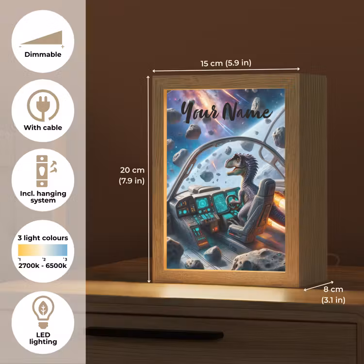 Dino - Ruimte - Jongens Light Box met kabel (Kinderlampje) klein -USP_EN