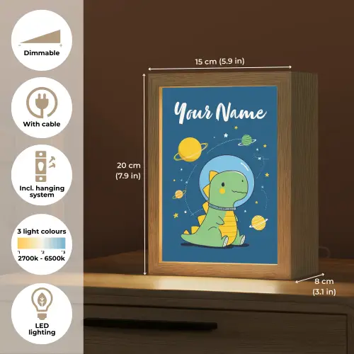 Dino - Ruimte - Planeten Light Box met kabel (Kinderlampje) klein -USP_EN