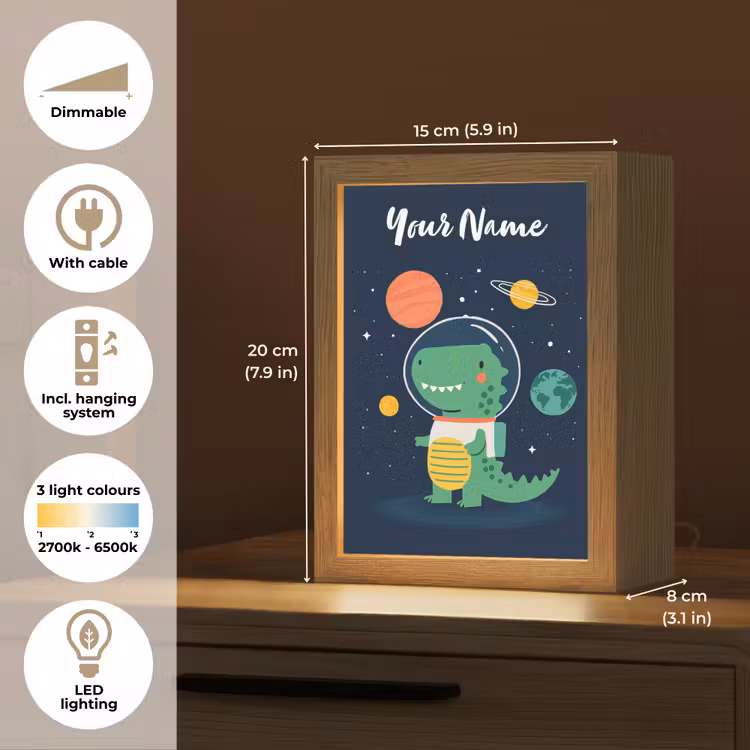 Dino - Ruimtepak - Planeten Light Box met kabel (Kinderlampje) klein -USP_EN