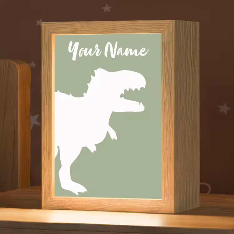 Dino - T-rex - Dinosaurus - Groen - Tyrannosaurus rex Light Box met kabel (Kinderlampje) klein -zzz_3d_website