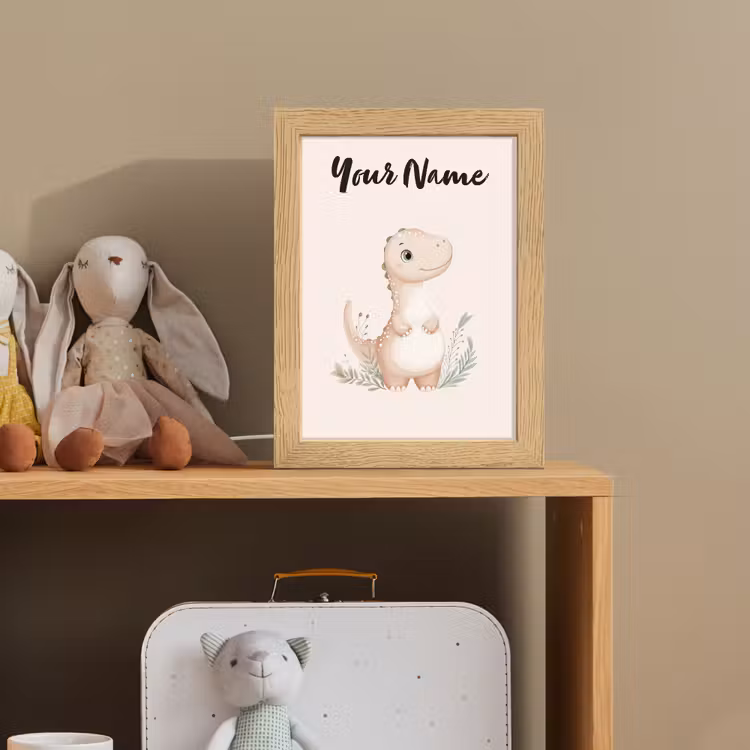 Dinosaurus - Pastel - Bladeren Light Box met kabel (Kinderlampje) klein -sfeer2_kind