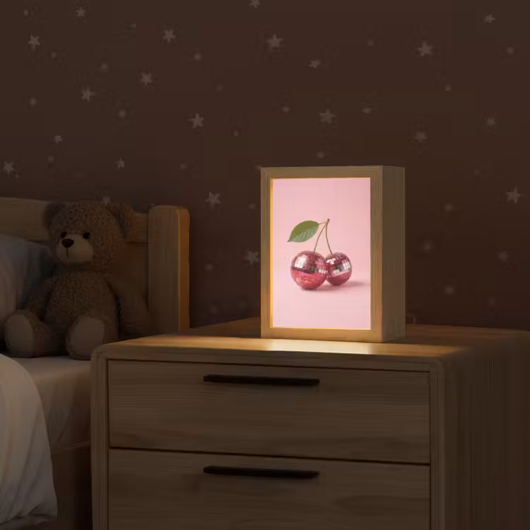 Disco - Kersen - Roze Light Box met kabel (Kinderlampje) klein -sfeer1_kind