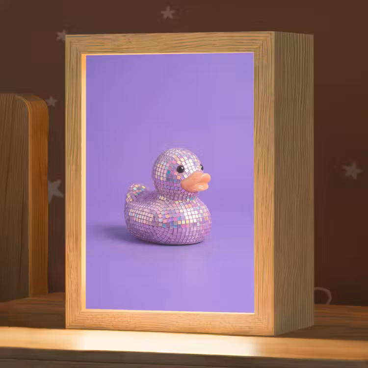 Disco - Eend - Paars Light Box met kabel (Kinderlampje) klein -zzz_3d_website
