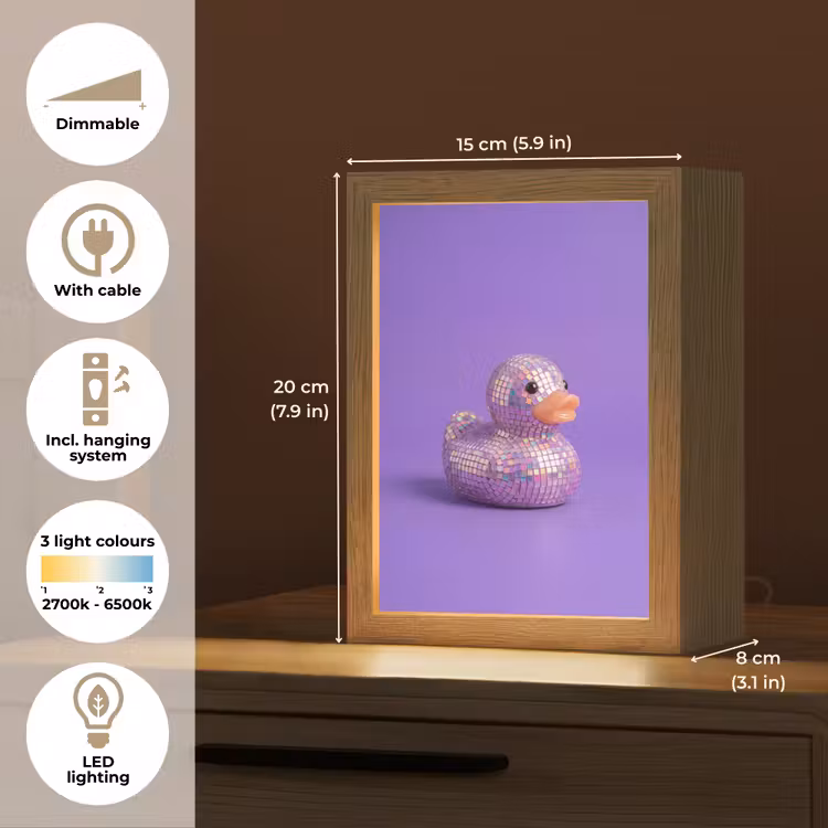 Disco - Eend - Paars Light Box met kabel (Kinderlampje) klein -USP_EN