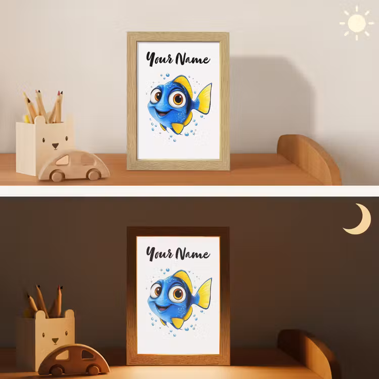Doktersvis - Blauw - Vis - Spetters Light Box met kabel (Kinderlampje) klein -sfeer3_kind