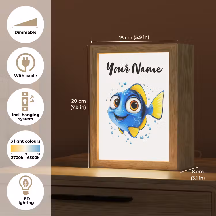 Doktersvis - Blauw - Vis - Spetters Light Box met kabel (Kinderlampje) klein -USP_EN