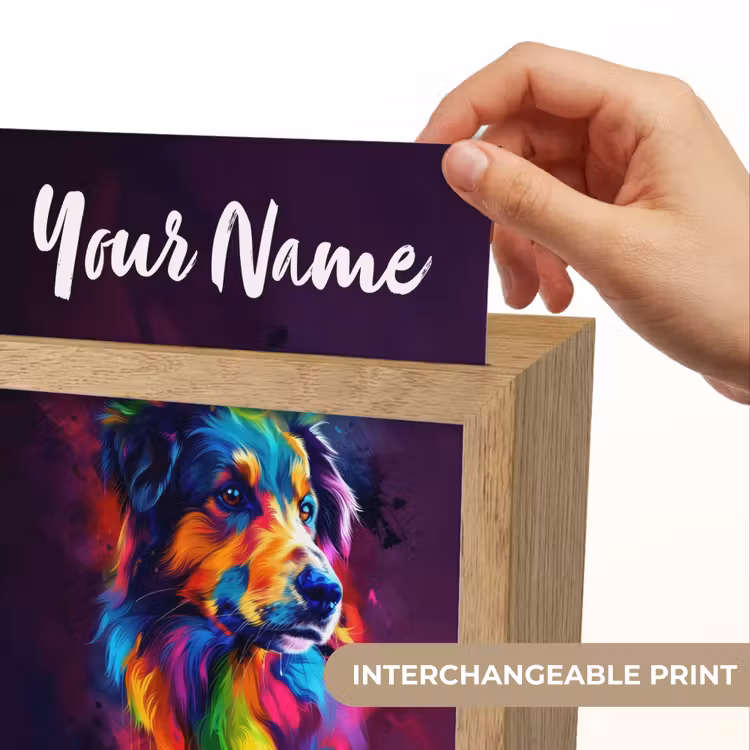 Hond - Kleurrijk - Dier - Dierenhoofd Light Box met kabel (Kinderlampje) klein -USP_websiteprintEN