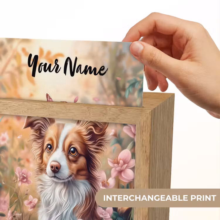 Hond - Bloemen - Roze Light Box met kabel (Kinderlampje) klein -USP_websiteprintEN