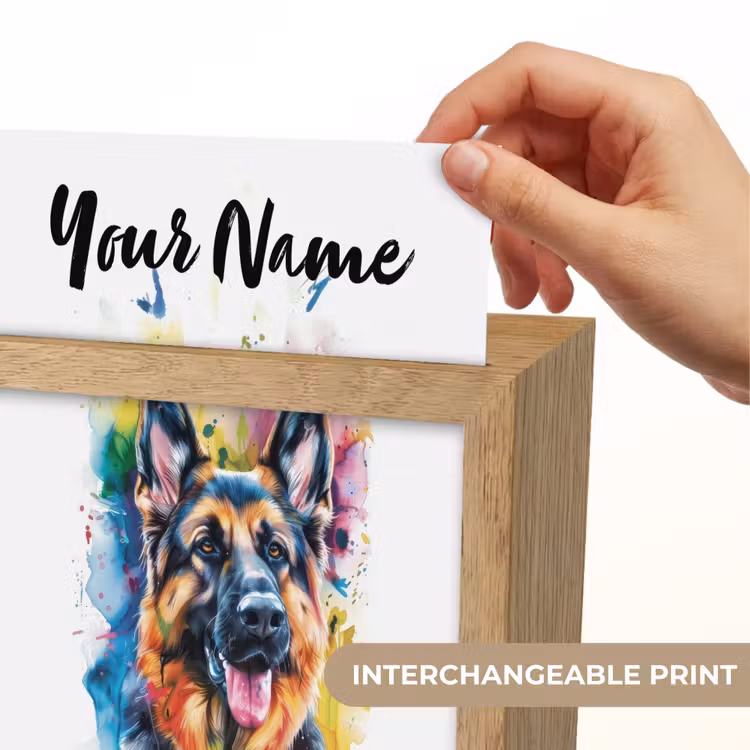 Hond - Verf - Dieren - Kleurrijk - Duitse Herder Light Box met kabel (Kinderlampje) klein -USP_websiteprintEN