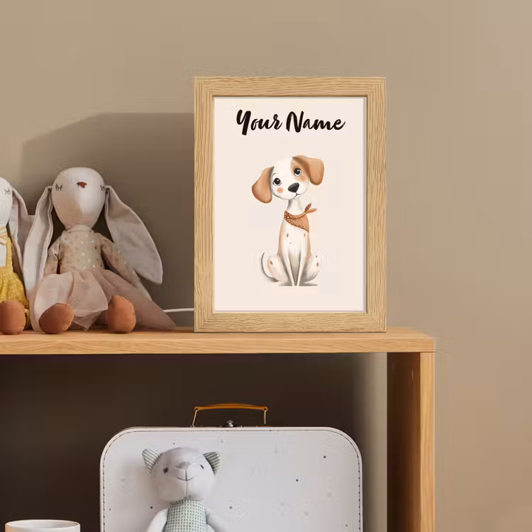 Hond - Pup - Beige Light Box met kabel (Kinderlampje) klein -sfeer2_kind