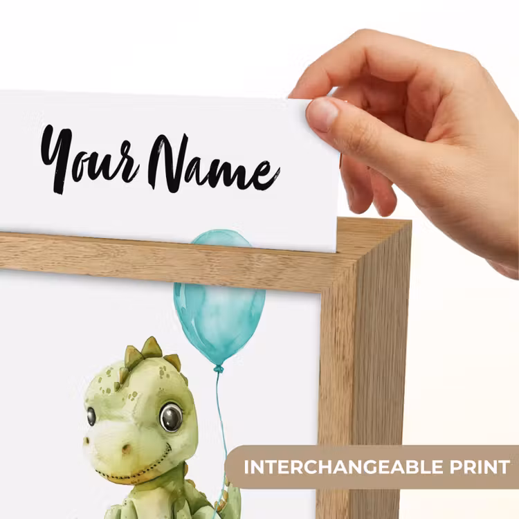 Draak - Baby dier - Blauwe ballon Light Box met kabel (Kinderlampje) klein -USP_websiteprintEN