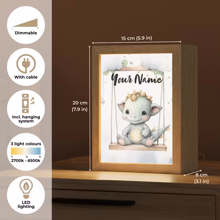 Draak - Baby dier - Kinderen Light Box met kabel (Kinderlampje) klein -USP_EN